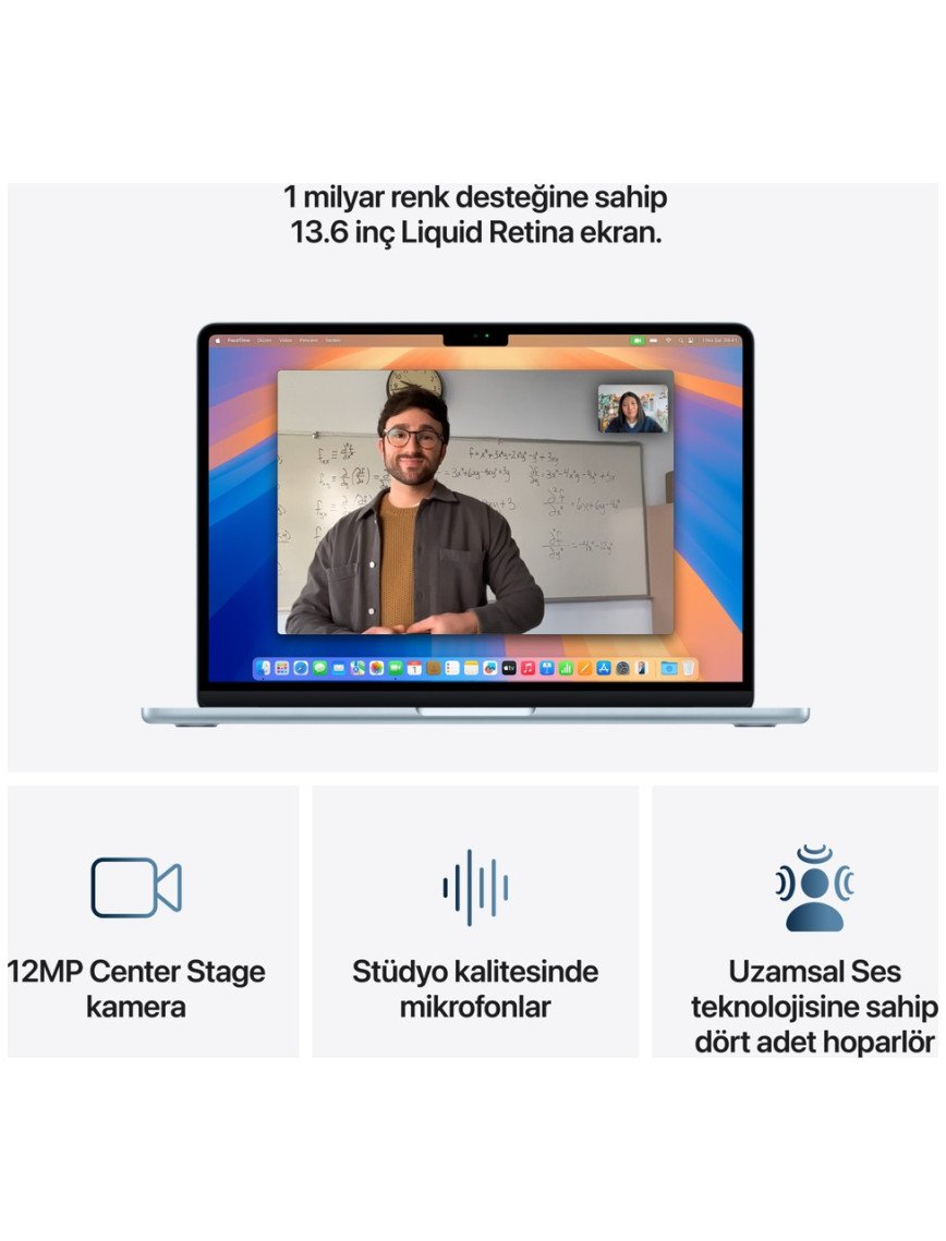 Apple MacBook Air M4 16GB 256GB SSD macOS 13" Taşınabilir Bilgisayar Gök Mavisi MC6T4TU/A